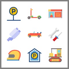 motor icon. mechanics and all terrain vector icons in motor set. Use this illustration for motor works.