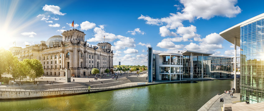panoramic view at the government district in berlin