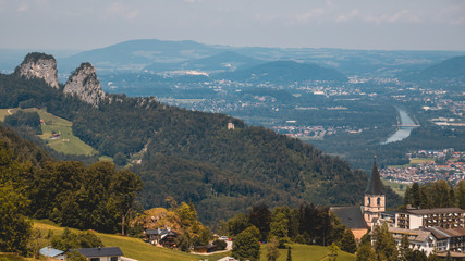 Fototapeta na wymiar Beautiful alpine view at Hallein - Salzburg - Austria