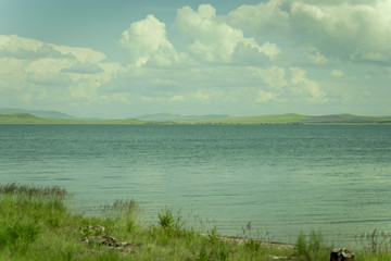 clouds above the lake