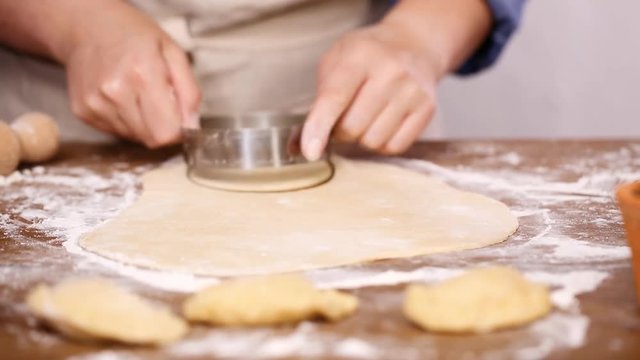 Step by step. Rolling dough for home made empanadas