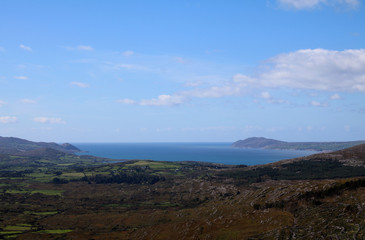 Fototapeta na wymiar Ocean view from the top of mount Gabriel West Cork