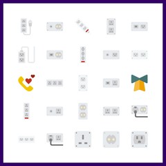25 call icon. Vector illustration call set. socket and bell icons for call works