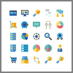 25 marketing icon. Vector illustration marketing set. list and worldwide icons for marketing works