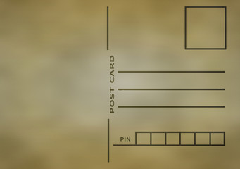 High resolution antique vintage old blank post card illustration