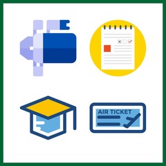 board icon. mortarboard and starter vector icons in board set. Use this illustration for board works.