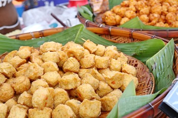Tofu fried at street food
