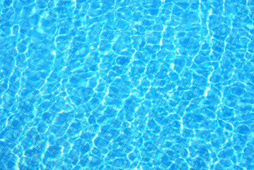 Top view of Blue ripped water in swimming pool