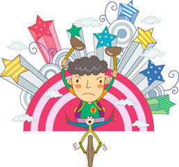 Person sitting on unicycle