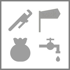 4 kitchen icon. Vector illustration kitchen set. pilon and reparation icons for kitchen works