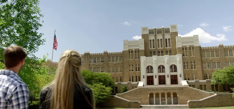 Couple Looking Toward Little Rock Central High School