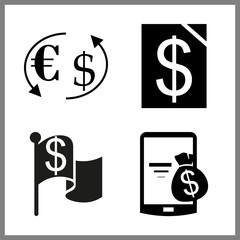 online vector icons set. telephone payment and currency in this set