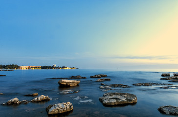 Fototapeta na wymiar Sunset over Adiatic sea in Croatia