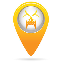 Brazier and sausage icon