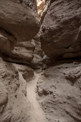 Hiking Trail Going through a California Desert Slot Canyon