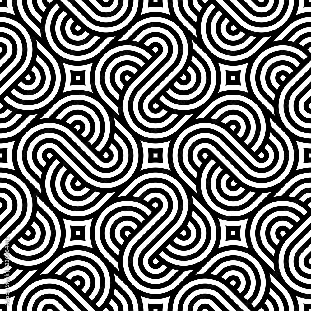 Aufkleber Vector geometric pattern. Seamless braided linear pattern.