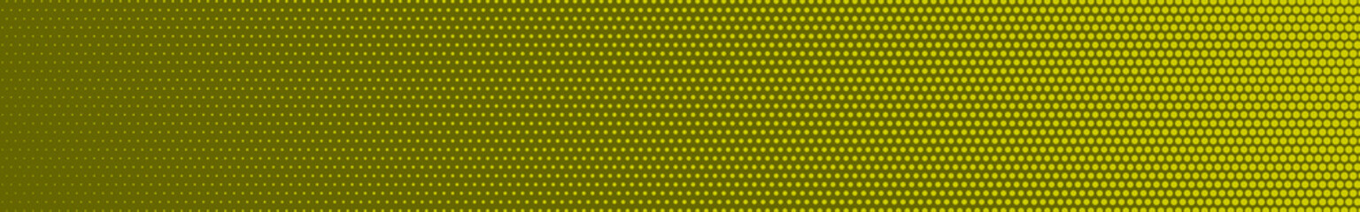 Abstract halftone gradient horizontal banner in yellow colors