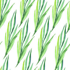 Branches of field leaves in the style of watercolors. Seamless pattern. You can use for greeting cards, greetings, for fabric, wrappers.