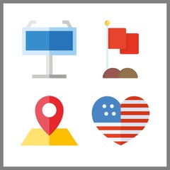 4 nation icons set