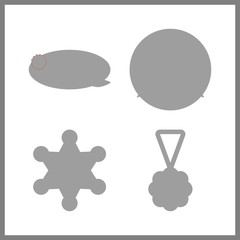 4 badge icon. Vector illustration badge set. sheriff and medal icons for badge works