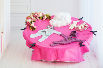 newborn baby photography props at home studio with natural light
