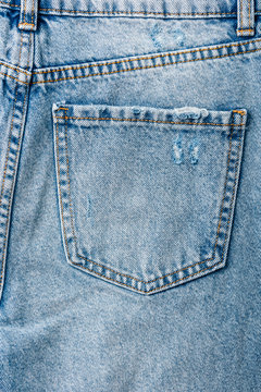 Jeans Pocket Closeup With Denim Texture Details