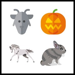farm icon. goat and rabbit vector icons in farm set. Use this illustration for farm works.
