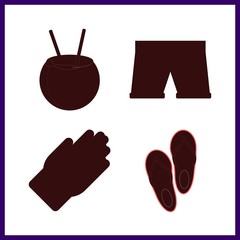 man icon. cocktail and sandal vector icons in man set. Use this illustration for man works.