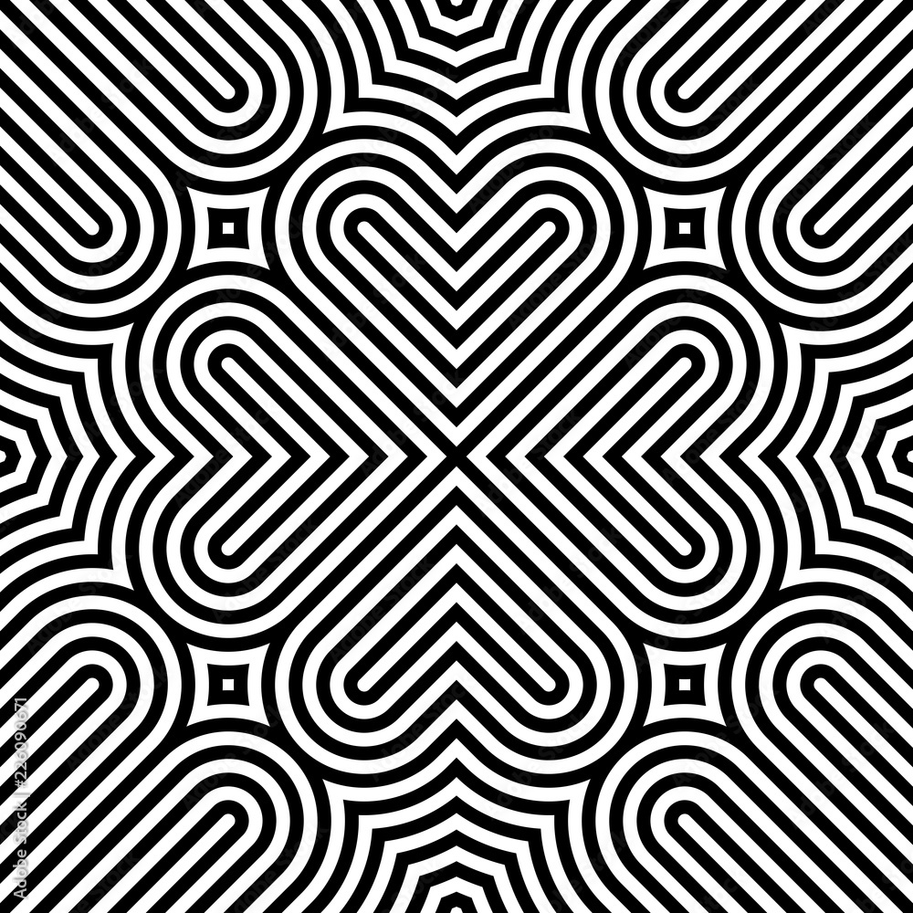 Poster Vector geometric pattern. Seamless braided linear pattern.