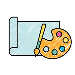 graphic design palette color brush and paper