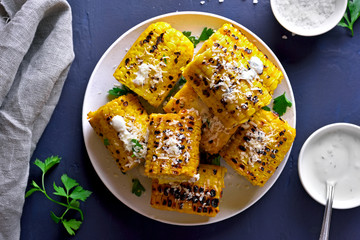 Grilled corn on the cob