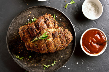  Grilled beef, top view
