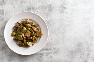 Beef stroganoff with mushrooms