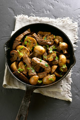 Beef stroganoff with mushrooms