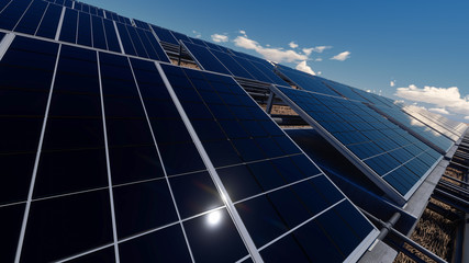 Obraz premium Solar Panels 3d rendering