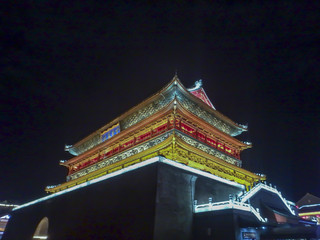 Fototapeta na wymiar Bell Tower, Xian, China at night