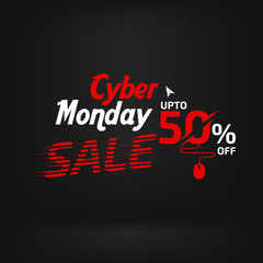 Cyber Monday Sale Banner Ad Vector Template Design