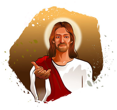 Portrait of Jesus Christ gesturing
