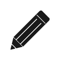 Pencil flat icon. Single high quality outline symbol of graduation for web design or mobile app