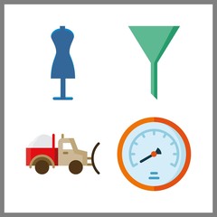 4 traffic icon. Vector illustration traffic set. velocity and shopping tolls icons for traffic works