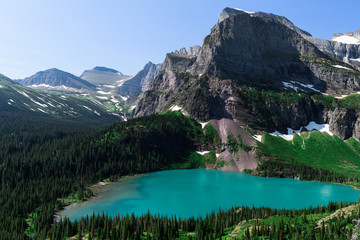 Angel Wing Mountain on a beautiful day in Glacier National Park, Montana