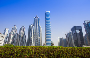 Obraz premium nowoczesne budynki w Dubaju w Zjednoczonych Emiratach Arabskich
