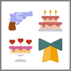 reception icon. bell and wedding cake vector icons in reception set. Use this illustration for reception works.