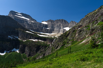 Angel Wing Mountain on a beautiful day in Glacier National Park, Montana