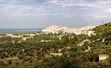 Obraz premium Skyline of Ostuni, the white city of Puglia
