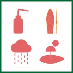 splash icon. beach and rain vector icons in splash set. Use this illustration for splash works.