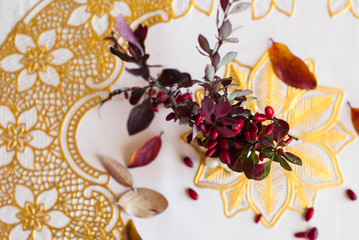 autumn bouquet of red berries