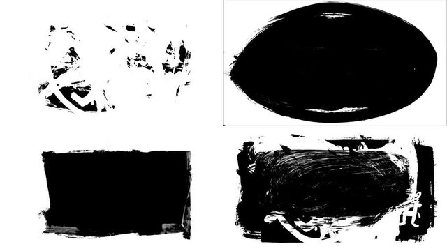 Set of grunge brush stroke. Abstract hand - painted element. Underline and border design. Seamless looping background. 4K