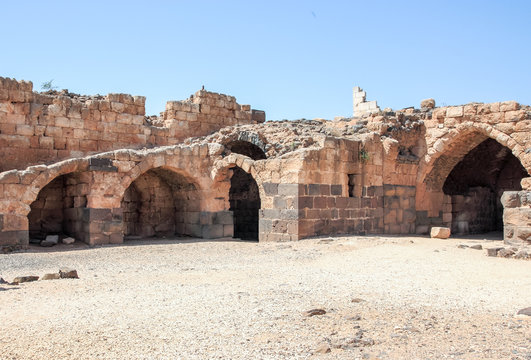 Ruins of the 12th-century fortress of the Hospitallers - Belvoir - Jordan Star - in the Jordan Star National Park near Afula town in Israel