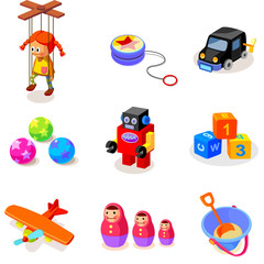 Close-up of different toys